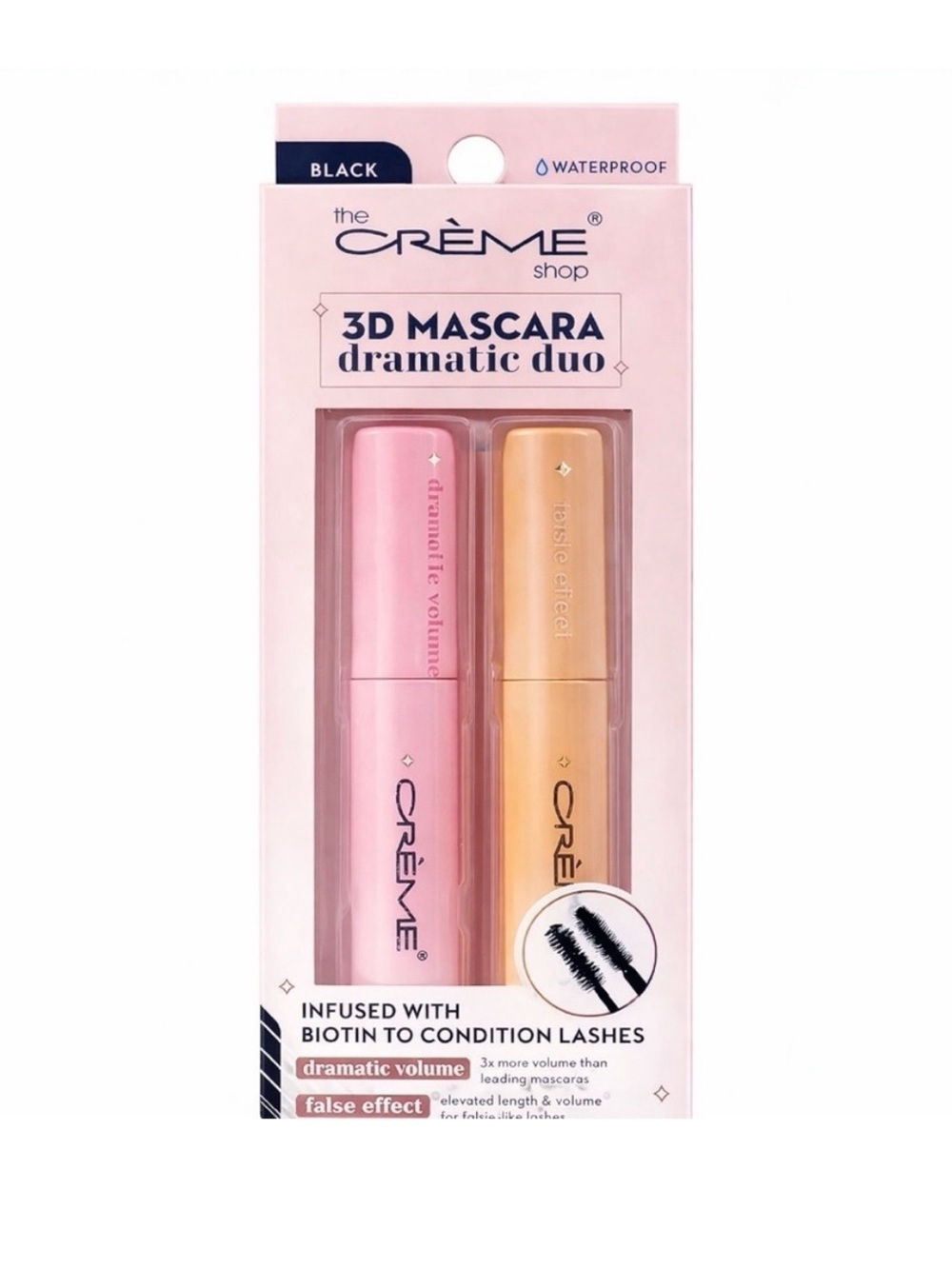 The Crème Shop 3D Black Mascara Dramatic Duo, 2 Pack NWT